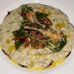 White Corn and Frog Leg Risotto, Chanterelle Mushrooms, Mascarpone Cheese, Parmesan Reggiano