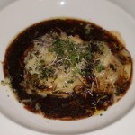 Oxtail and Bone Marrow Ravioli, Parmesan Reggiano, Black Truffle Jus Lie