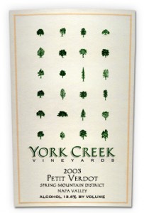 York Creek Petit Verdot