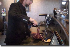 David Bell decanting the Cab Franc - click to enlarge